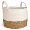 Lauren Taylor- White Round Rope Basket 12"X10"