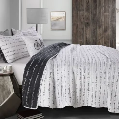 La Vie Est Belle - 4 Pc Black/white Quilt Set