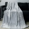 Leaves Blanket Twin Jacquard Plush