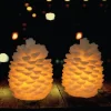 Led 2pc Pinecone Candle Set
