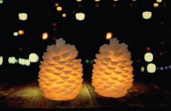 Led 2pc Pinecone Candle Set
