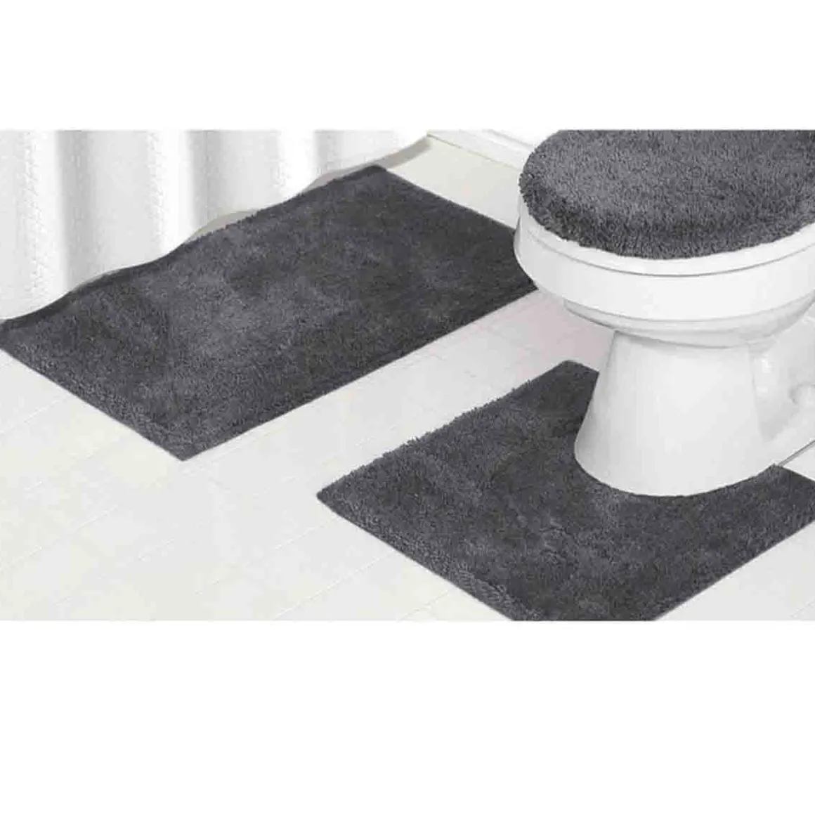 LE SPA - 3pc Bath Mat Set With Latex Anti Slip Backing