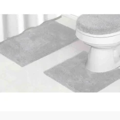 LE SPA - 3pc Bath Mat Set With Latex Anti Slip Backing