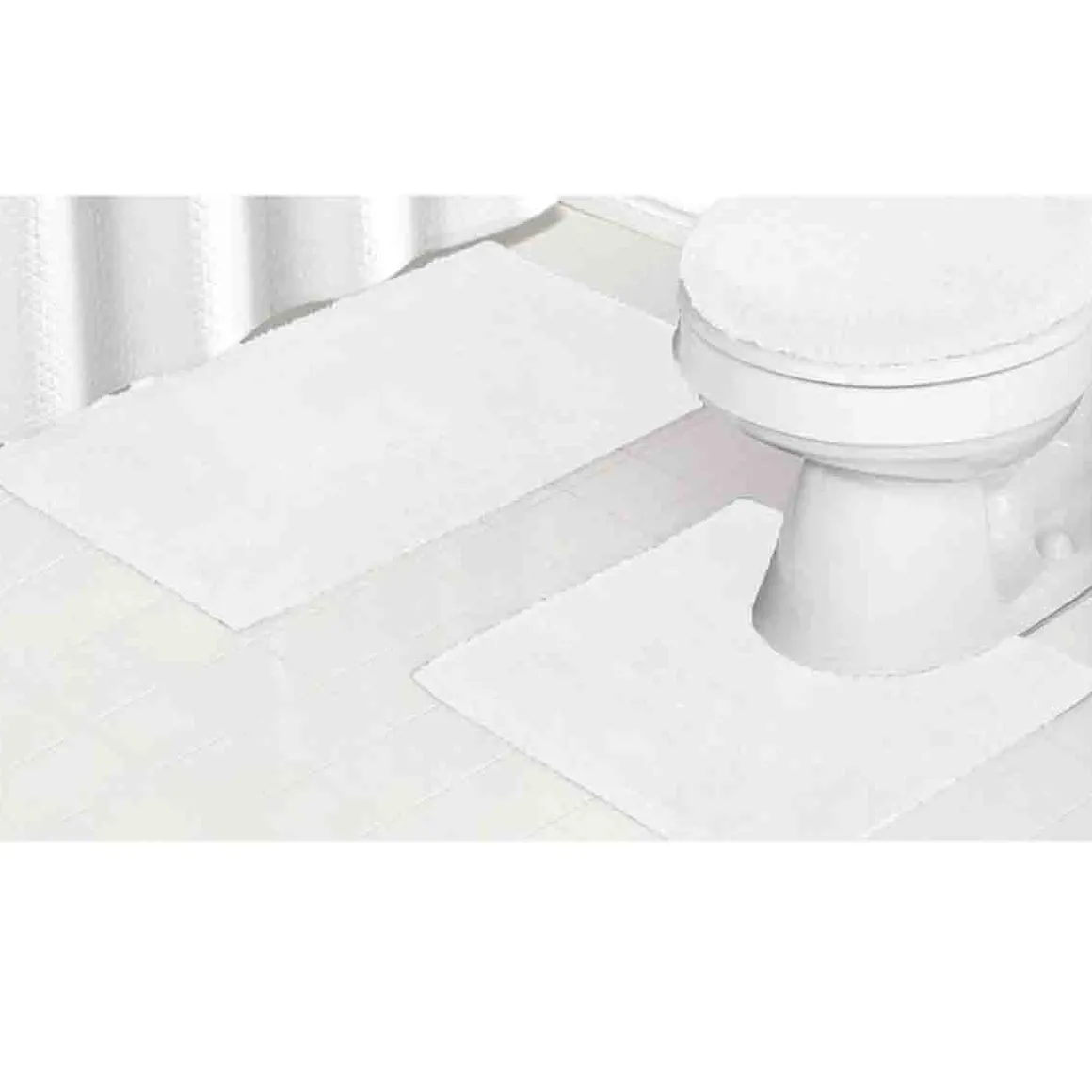 LE SPA - 3pc Bath Mat Set With Latex Anti Slip Backing