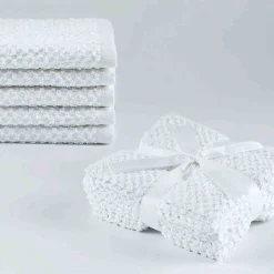 Le Spa - 5 Pcs White Face Cloth Popcorn