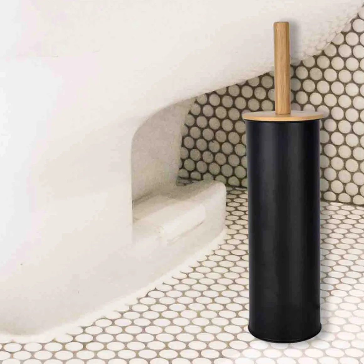 LE SPA - Toilet Cleaner Metal With Bamboo Lid