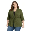 Lightweight Drawstring Waist Cardigan Jacket