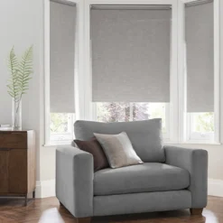 Linen Look Blackout Roller Shades | Grey
