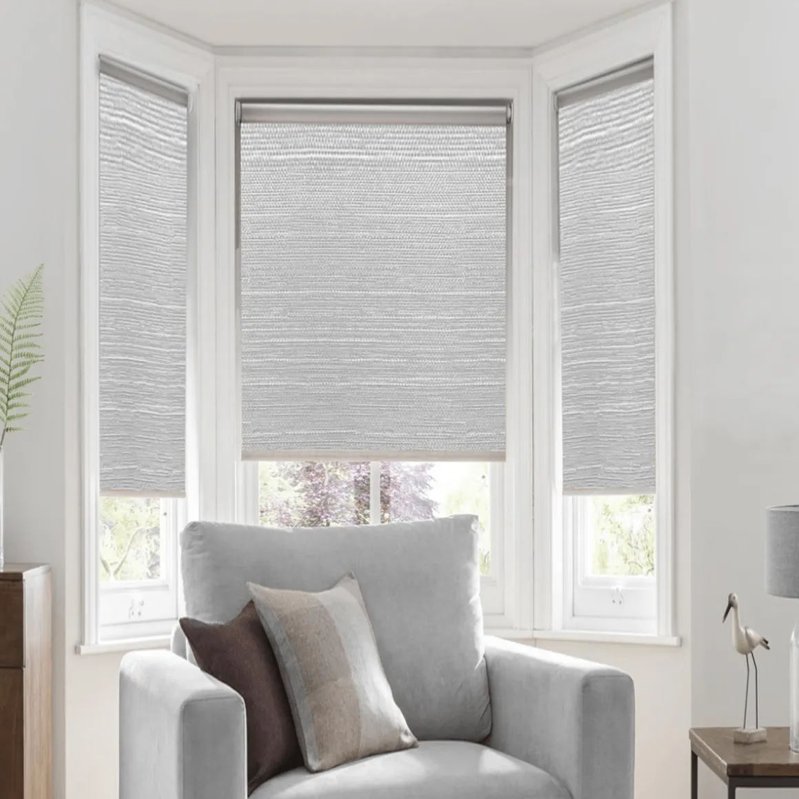 Linen Look Daylight Roller Shades | White