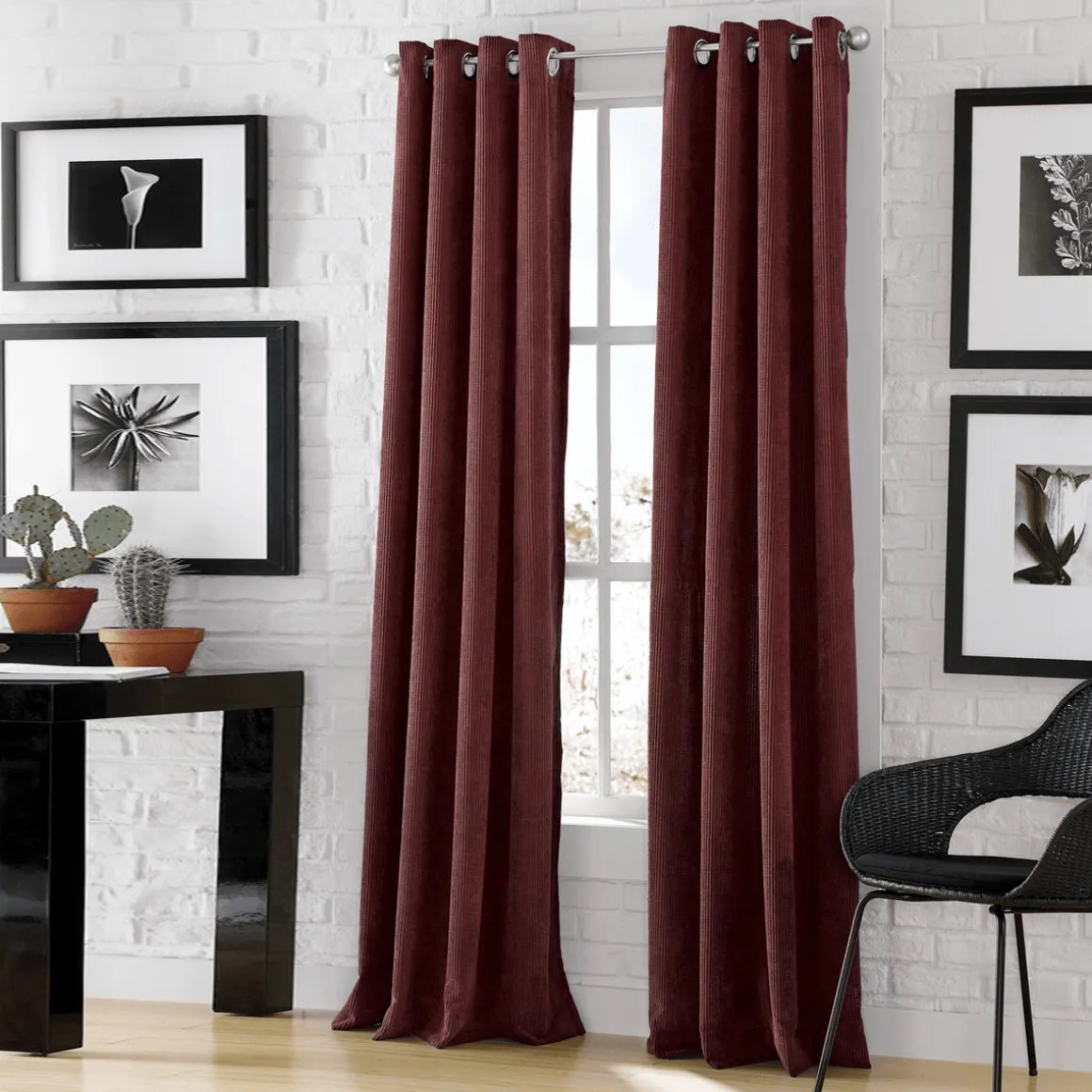 Lisbon -2pk Faux Linen Blackout Grommet Panels