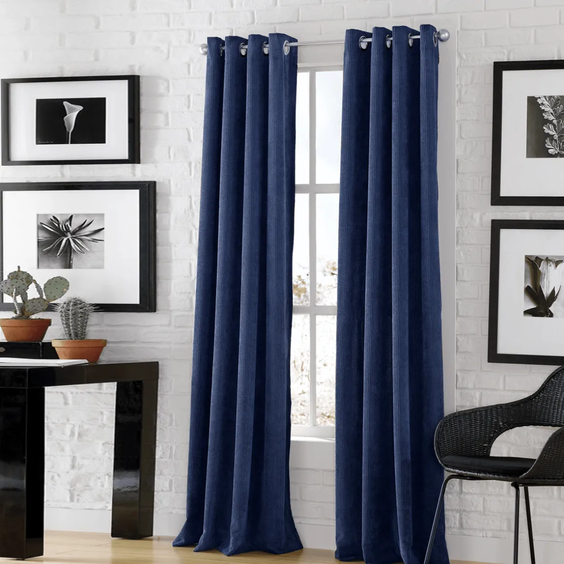 Lisbon -2pk Faux Linen Blackout Grommet Panels