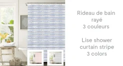 Lise Shower Curtain Stripe 70X72 ASST
