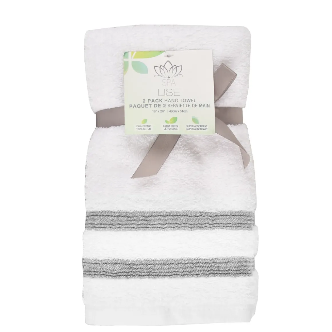 Lise Stripe 2 Pack Hand Towel