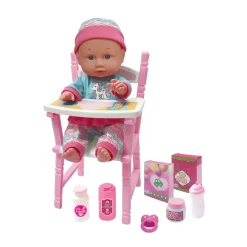 12" Little Luv 3-in-1 Doll Set – Stroller, Crib & High Chair