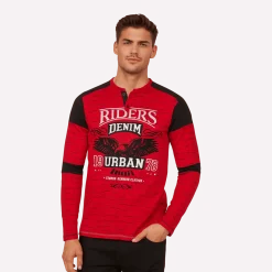 Long-Sleeve Graphic Biker-Inspired T-Shirt