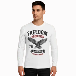 Long-Sleeve Graphic Biker-Inspired T-Shirt