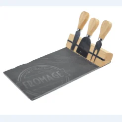 Magnetic Cheese Set 4pcs Bamboo/printed Slate
