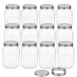 Mason Jar Set with 2-Piece Lids – 1000 ml – Set of 12
