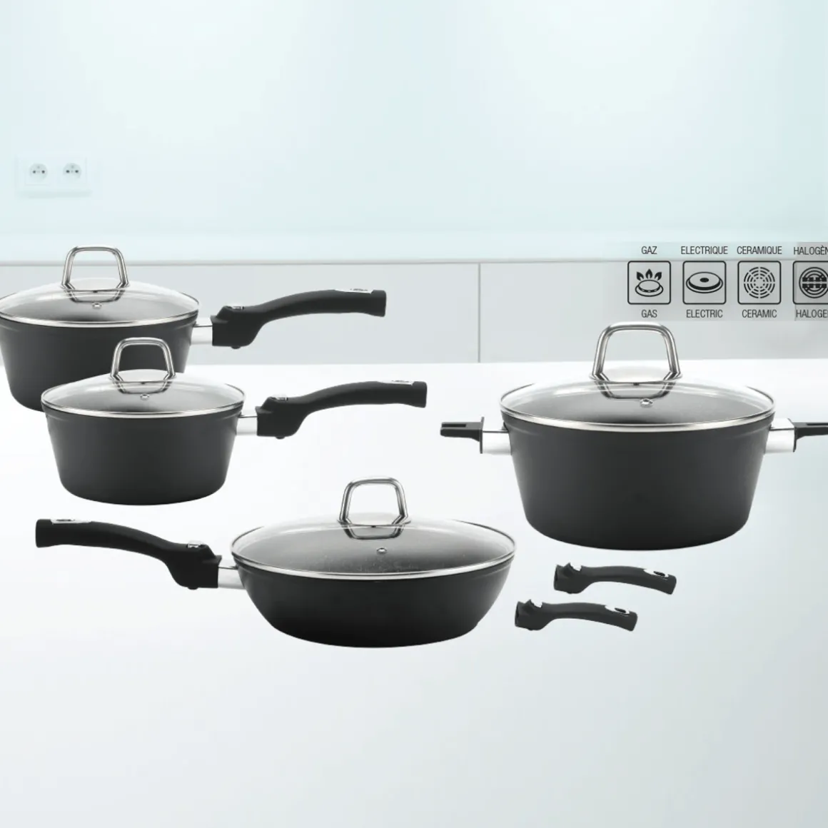 Massimo | 12-Piece Cookware Set - Black Rock Series