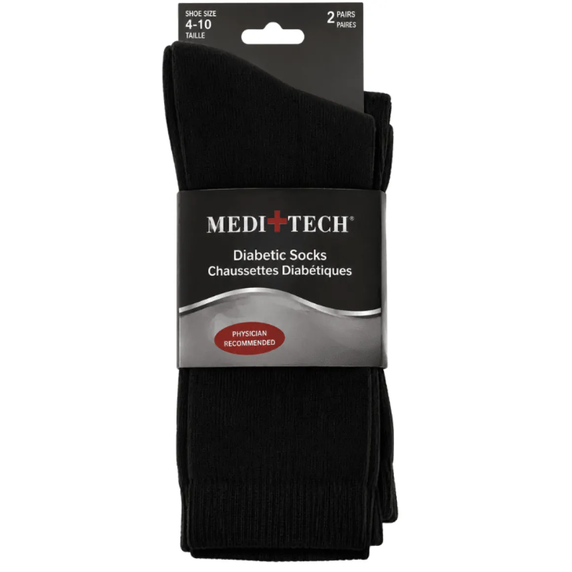 Medi+Tech Diabetic Crew Socks – 2-Pack
