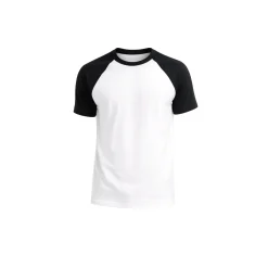 Men’s Contrast Raglan Cotton T-Shirt - White and Black
