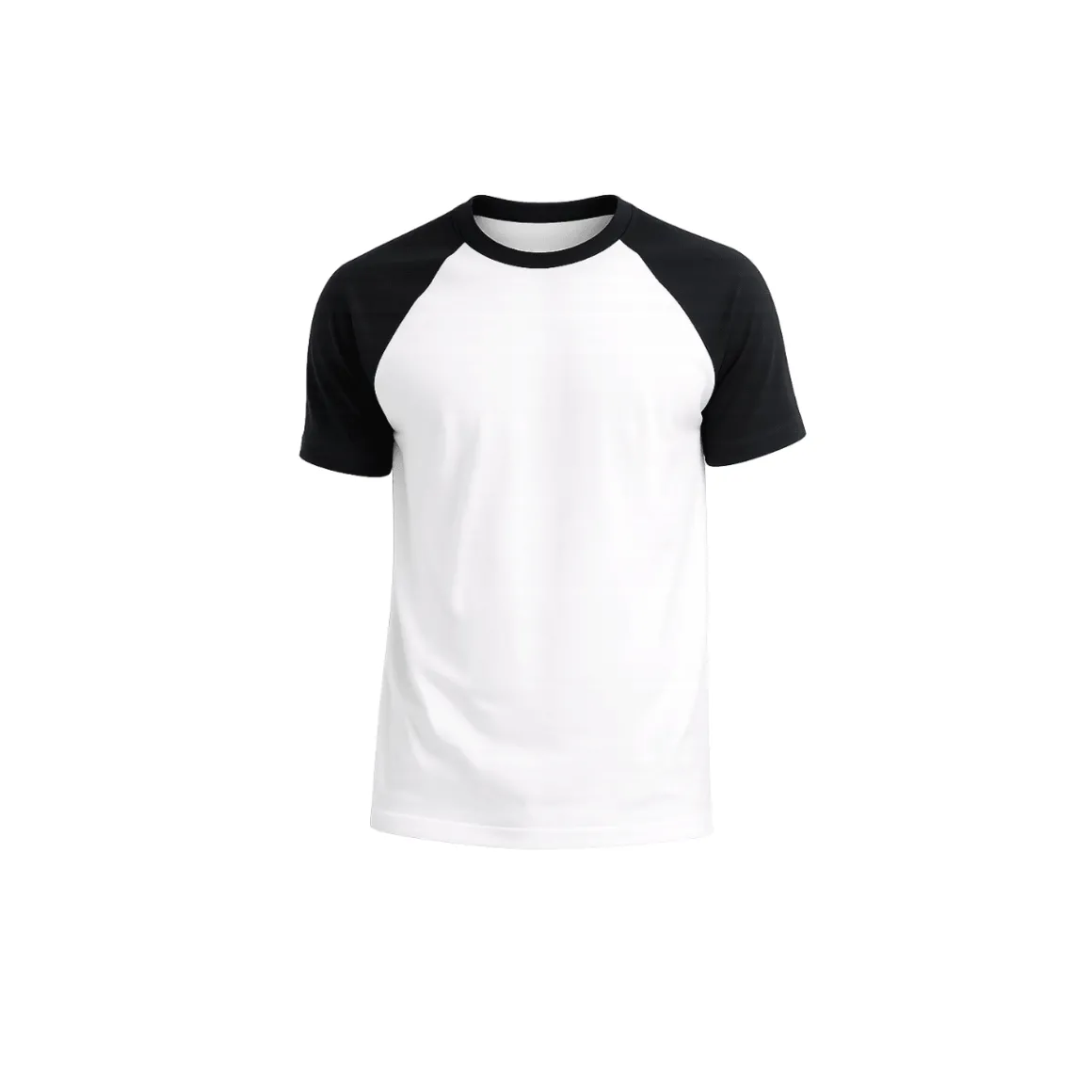 Men’s Contrast Raglan Cotton T-Shirt - White and Black