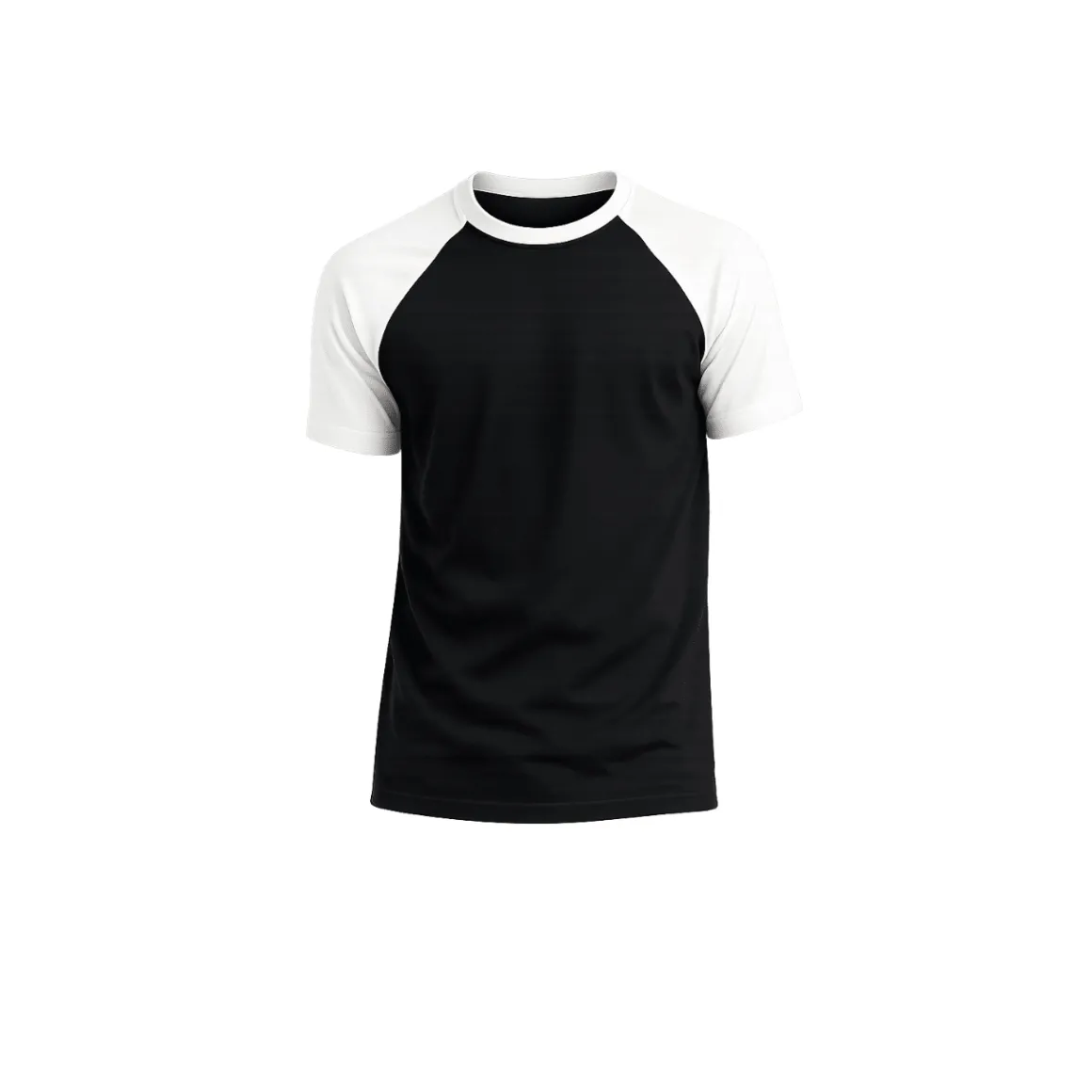 Men’s Contrast Raglan Cotton T-Shirt - Black and White