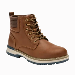 Men’s Lace-Up Faux-Leather Boot – Durable Casual Ankle Boot for Everyday Wear