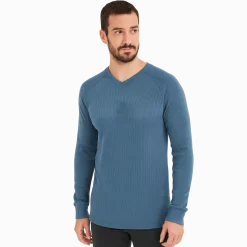 Men’s Ribbed Long-Sleeve V-Neck Top