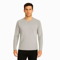 Men’s Ribbed Long-Sleeve V-Neck Top