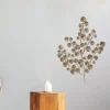 Metal Wall Art Beige Leaves