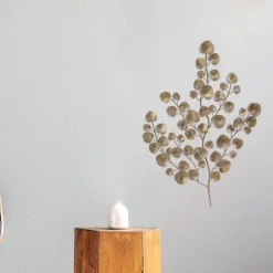Metal Wall Art Beige Leaves