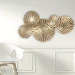 Metal Wall Art Circle Beige