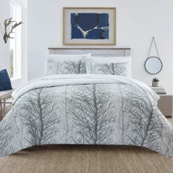 Mikael Comforter Grey Tree Print