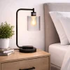 Minimalist Black Desk Lamp with Glass Shade