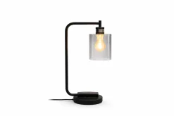 Minimalist Black Desk Lamp with Glass Shade