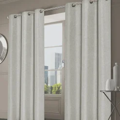 Morris Faux Linen Grommet Curtain Panels – 2 Pack