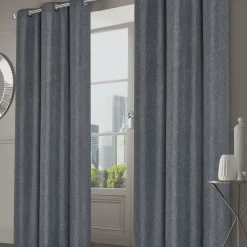 Morris Faux Linen Grommet Curtain Panels – 2 Pack