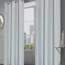 Morris Faux Linen Grommet Curtain Panels – 2 Pack