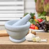 Mortar Set Marble White 14x10cm