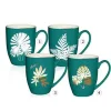 Mug Green With Leaves