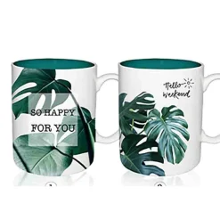 Mug With Green Leaves