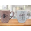 New Bone Mug 11oz Hello Coffee Asst Decals