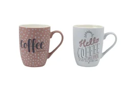 New Bone Mug 11oz Hello Coffee Asst Decals