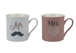 New Bone Mug 11o Z Mr & Mrs Asst Decals