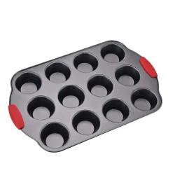 Non Stick 12cup Muffin Pan with Silicone Handles