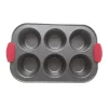 Non-Stick 6 cup Muffin Pan with Silicone Handles