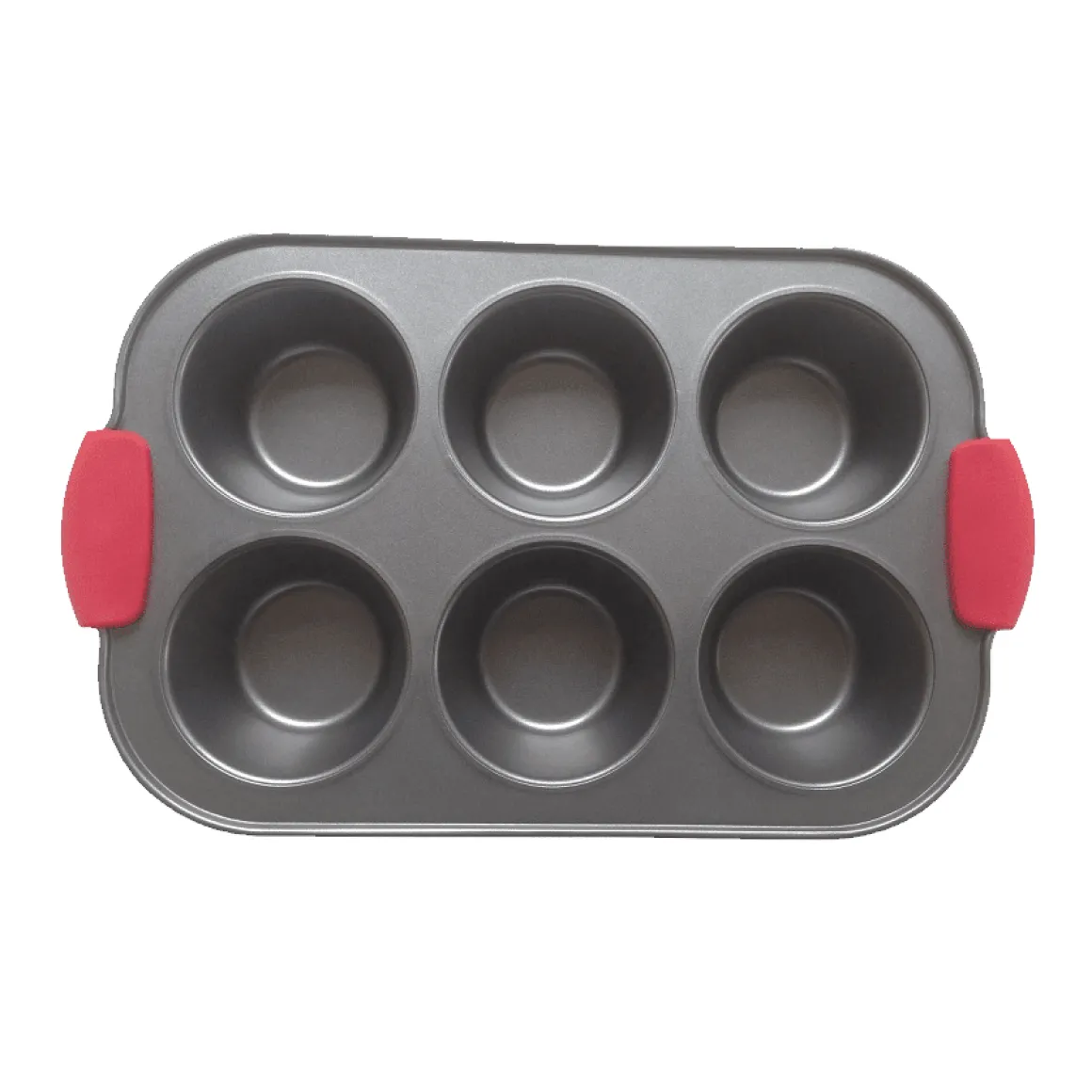 Non-Stick 6 cup Muffin Pan with Silicone Handles