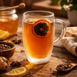 NUVO Set of 2 Double-Walled Ribbed Tea Mugs