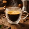 NUVO Set of 2 Double-Walled Ribbed Coffee Cups
